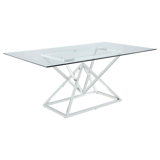 Beaufort Rectangle Glass Top Dining Table Chrome image