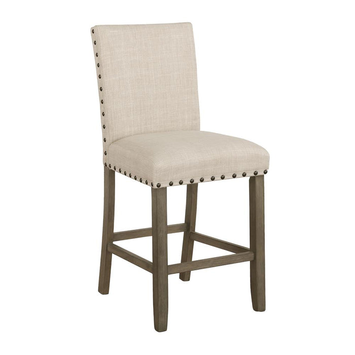 Ralland Upholstered Counter Height Stools with Nailhead Trim Beige (Set of 2) image