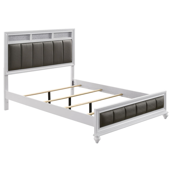 Barzini Queen Upholstered Panel Bed White image