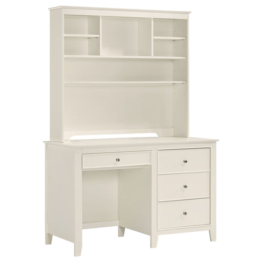 Selena 4-drawer Computer Desk with Hutch Buttermilk image