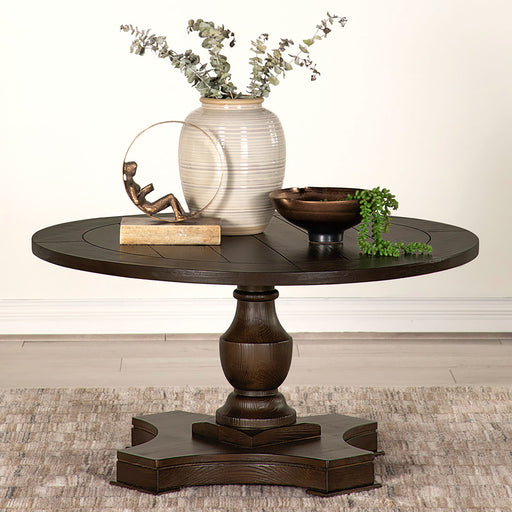 Morello Round Coffee Table with Pedestal Base Coffee image