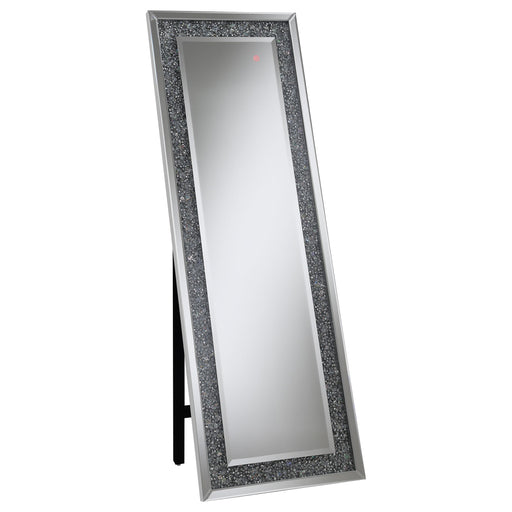 Carisi Rectangular Standing Mirror with LED Lighting Silver image