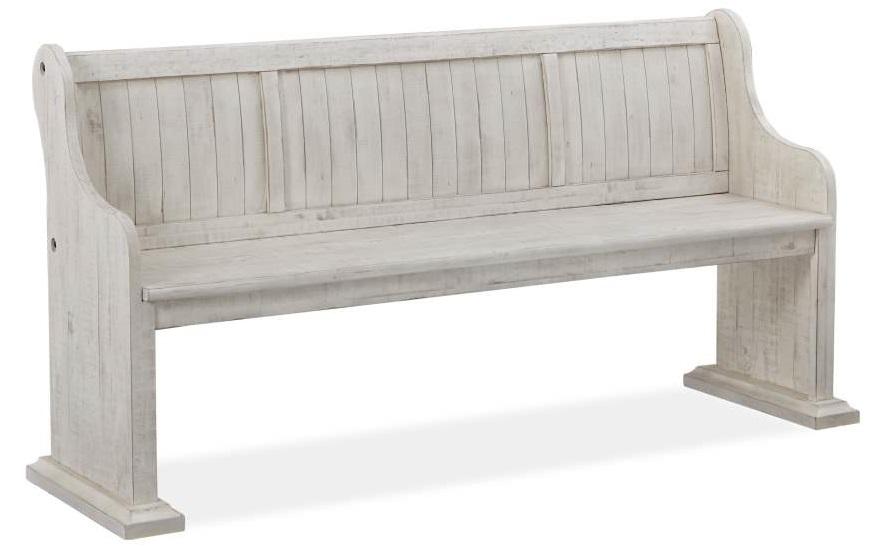 Magnussen Furniture Bronwyn Bench w/Back in Alabaster