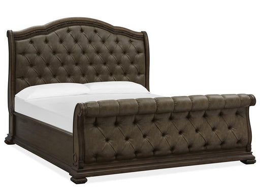 Magnussen Furniture Durango Queen Sleigh Upholstered Bed in Willadeene Brown image