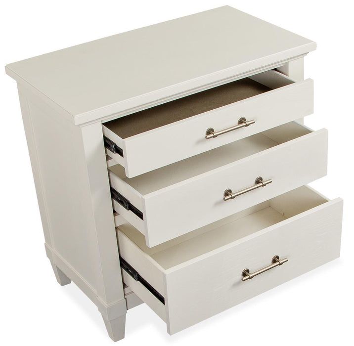 Magnussen Furniture Lola Bay 3 Drawer Nightstand in Seagull White