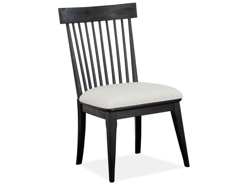 Magnussen Furniture Madison Heights Dining Side Chair with Upholstered Seat and Wood Windsor Back (Set of 2) in Weathered Fawn image