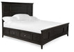 Magnussen Furniture Westley Falls California King Panel Bed with Storage Rails in Graphite image