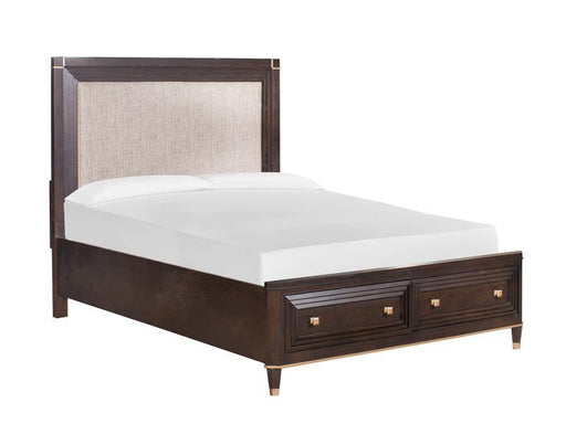 Magnussen Furniture Zephyr Queen Upholstered Panel Storage Bed in Sable image