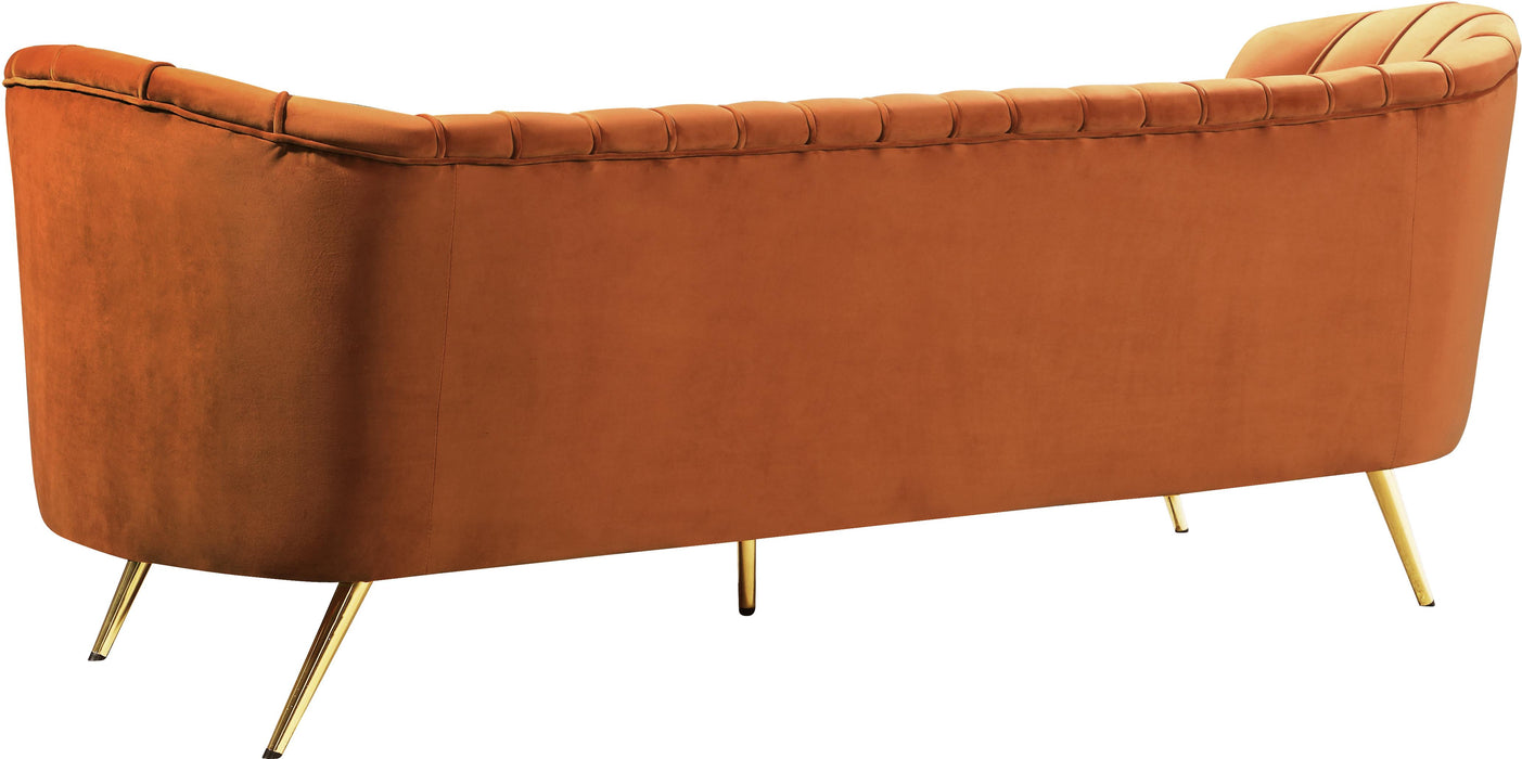 Margo Cognac Velvet Sofa