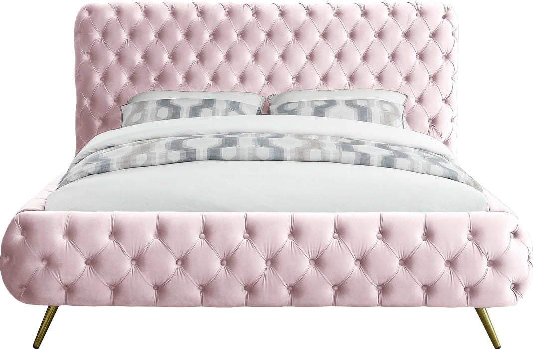 Delano Pink Velvet King Bed