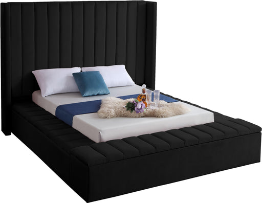 Kiki Black Velvet Full Bed (3 Boxes) image