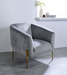 Carlson Gray Velvet & Gold Accent Chair image