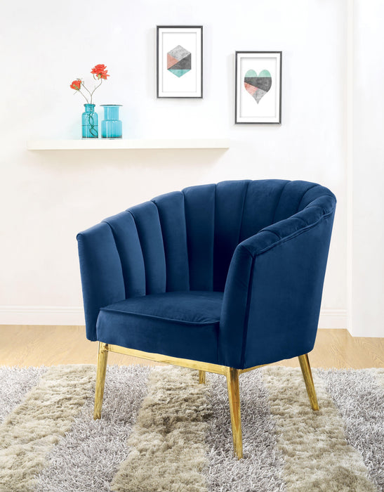Colla Midnight Blue Velvet & Gold Accent Chair image