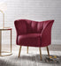 Reese Burgundy Velvet & Gold Accent Chair image