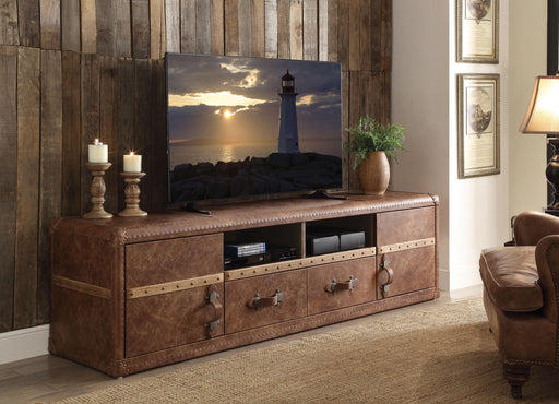 Aberdeen Retro Brown Top Grain Leather TV Stand image