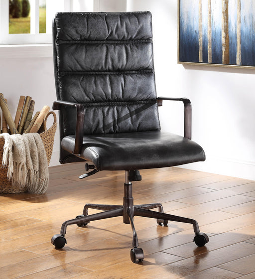 Jairo Vintage Black Top Grain Leather Office Chair image
