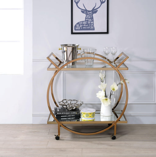 Traverse Champagne & Mirrored Serving Cart image